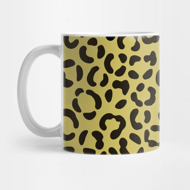 Trendy Black on Gold Leopard Print Pattern by NataliePaskell